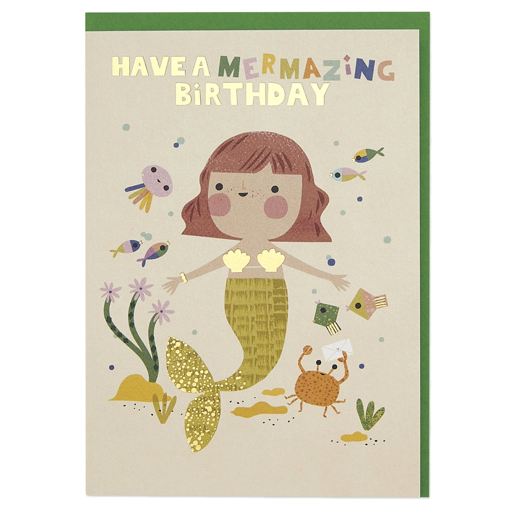 Raspberry Blossom Mermazing Birthday Card