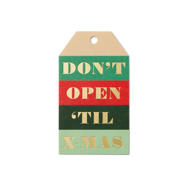 Rifle Paper Co. Die-Cut Gift Tags - Don't Open 'Til Xmas