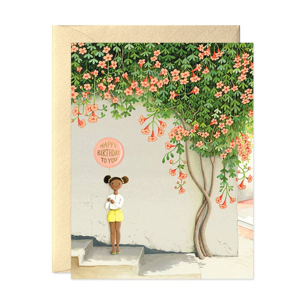 JooJoo Paper - Girl Under Vine Birthday Card