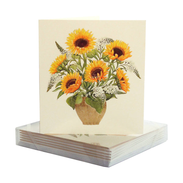 PAULA SKENE DESIGNS - Sunflowers in a Vase Blank Card: Single Card