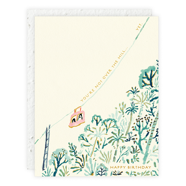 Seedlings - Over the Hill - Birthday Card