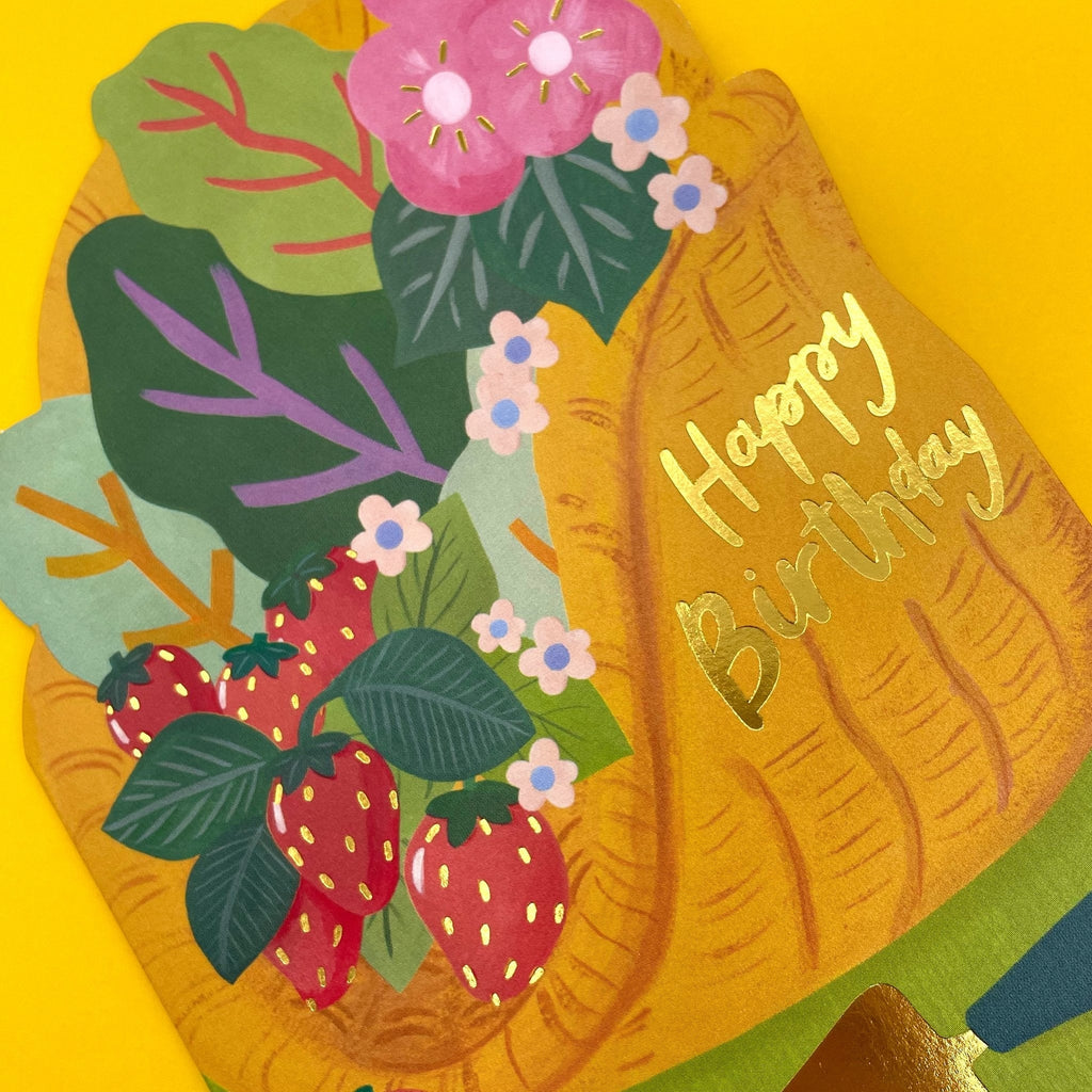 Raspberry Blossom Gardeners Birthday Card