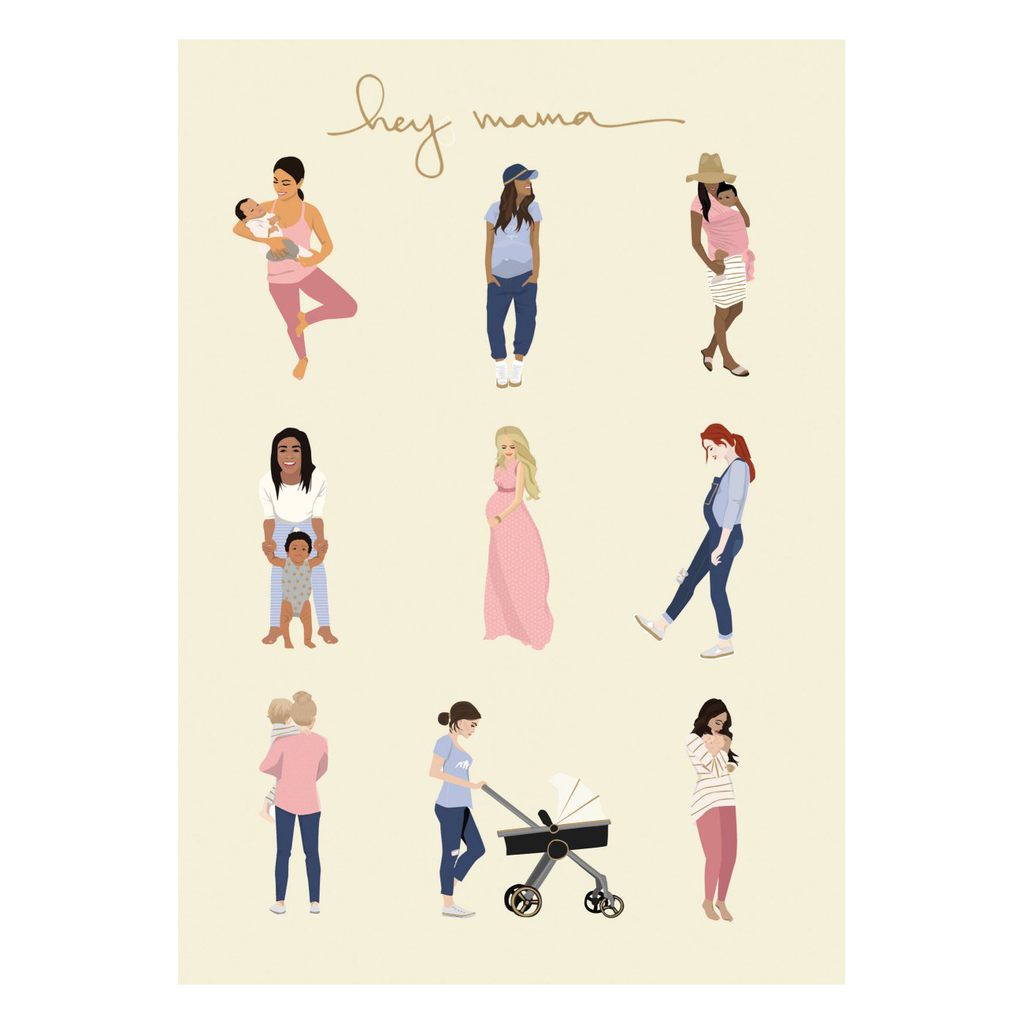 Roger La Borde Hey Mama New Baby Card