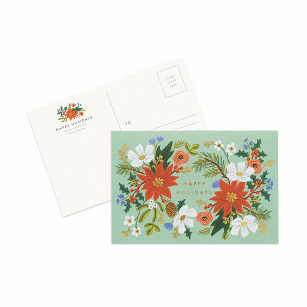 Rifle Paper Co. Pack of 10 Holiday Floral Christmas Postcards