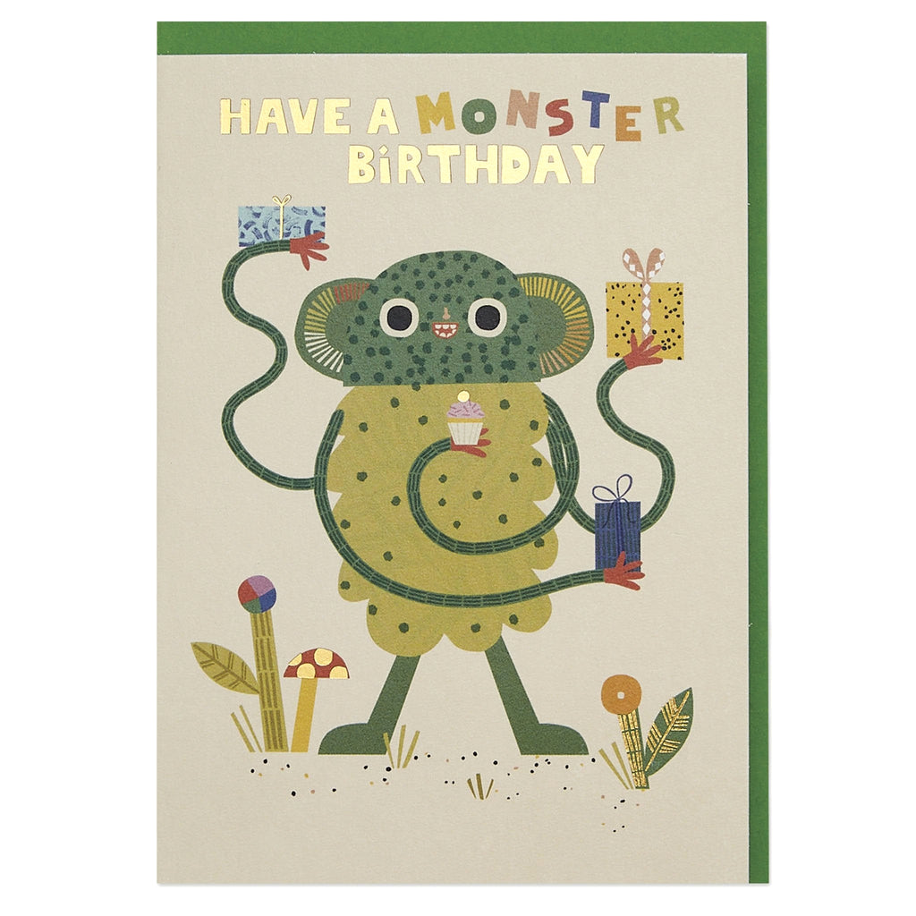 Raspberry Blossom Birthday Monster Card