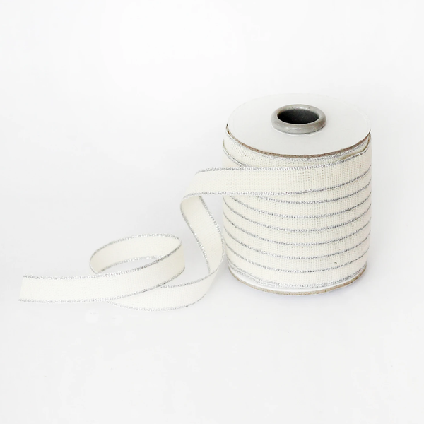 Studio Carta Drittofilo Cotton Ribbon - Natural & Silver