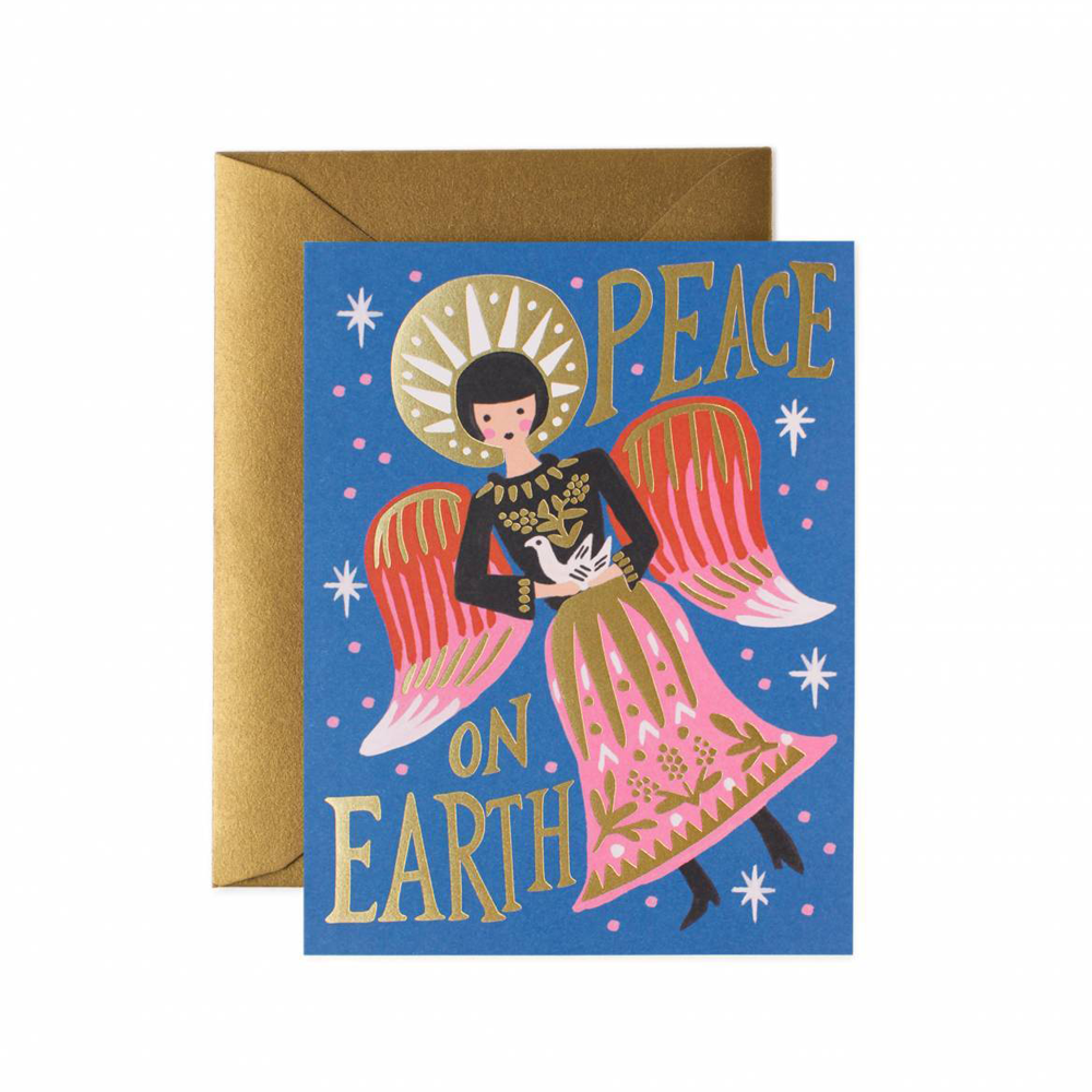 Rifle Paper Co. Peace On Earth Angel Christmas Card