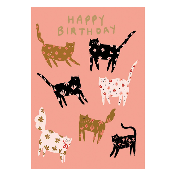 Roger La Borde Porcelain Cats Birthday Card