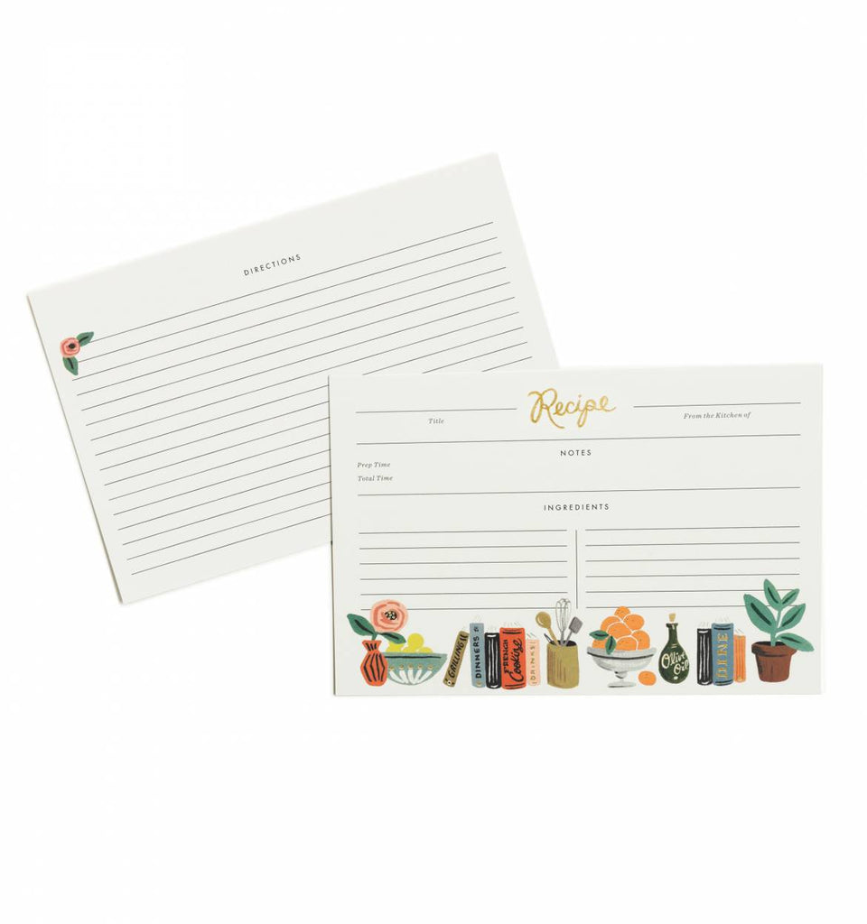 Rifle Paper Co. Kitchen Shelf Recipe Cards (Pack of 12)