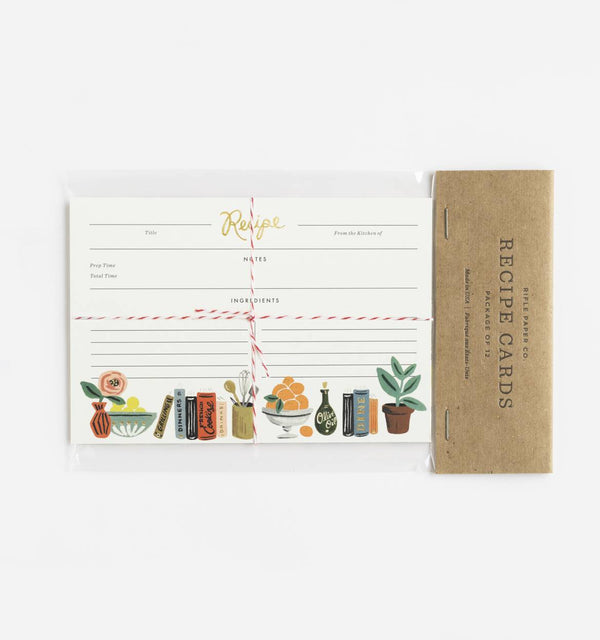 Rifle Paper Co. Kitchen Shelf Recipe Cards (Pack of 12)