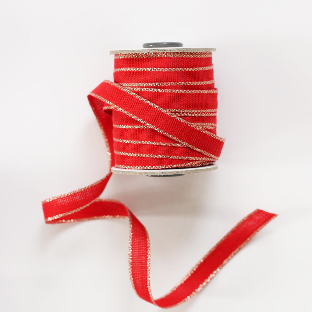 Studio Carta Drittofilo Cotton Ribbon - Red & Rose Gold