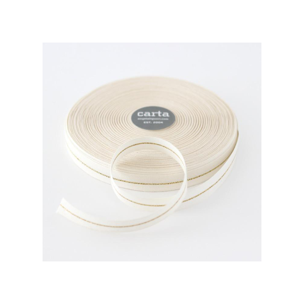 Studio Carta Metallic Line Ribbon - Natural & Gold
