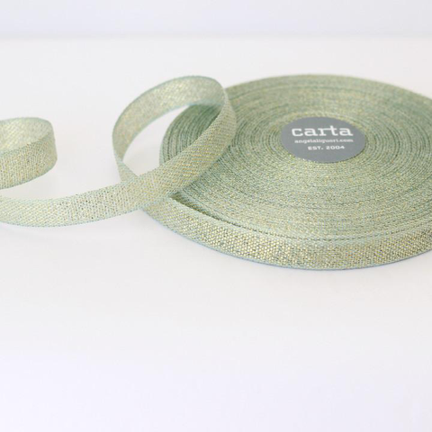 Studio Carta Metallic Loose Weave Ribbon - Pool & Gold