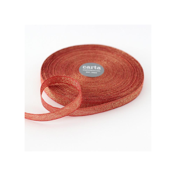 Studio Carta Metallic Loose Weave Ribbon - Red & Gold