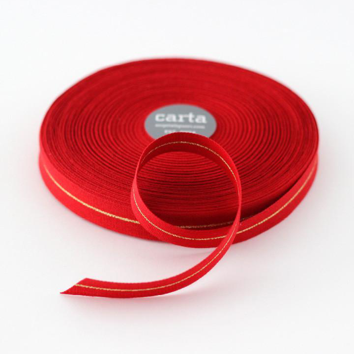 Studio Carta Metallic Line Ribbon - Red & Gold