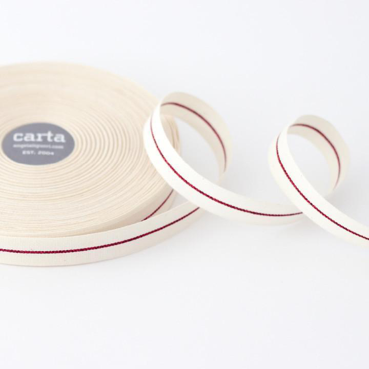 Studio Carta Metallic Line Ribbon - Natural & Red