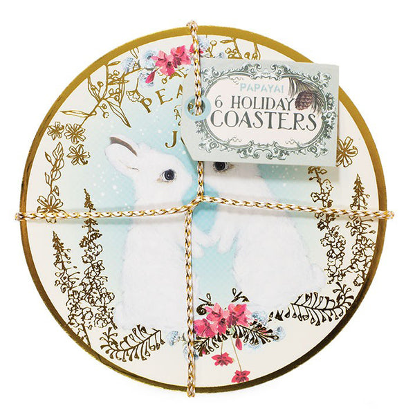 Papaya! Art Woodland Holiday Coaster Set